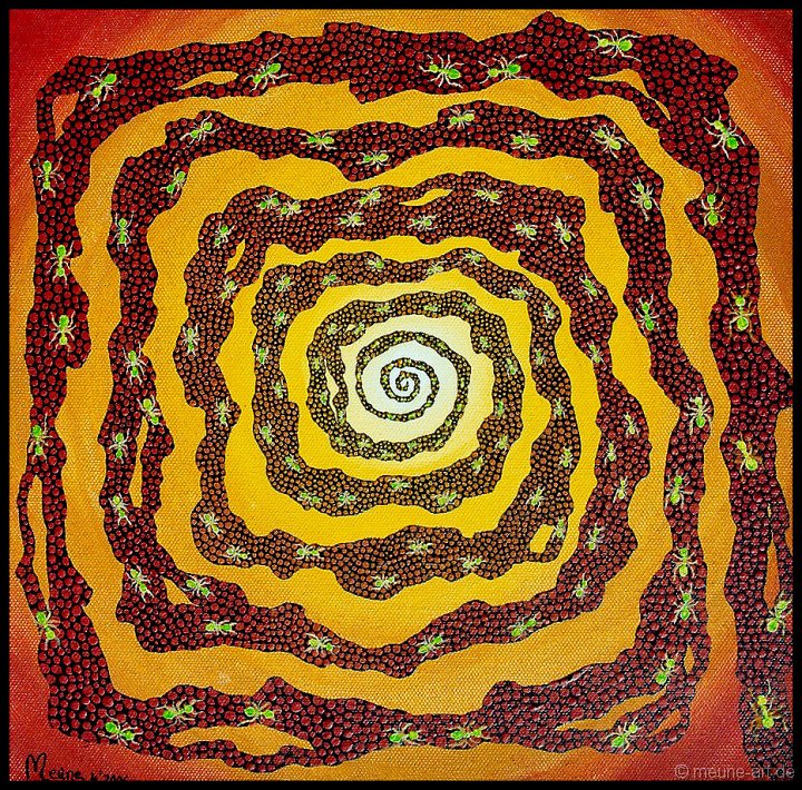 13 Der Weg der Ameisen 1 Acryl auf Leinwand;
30 x 30 cm